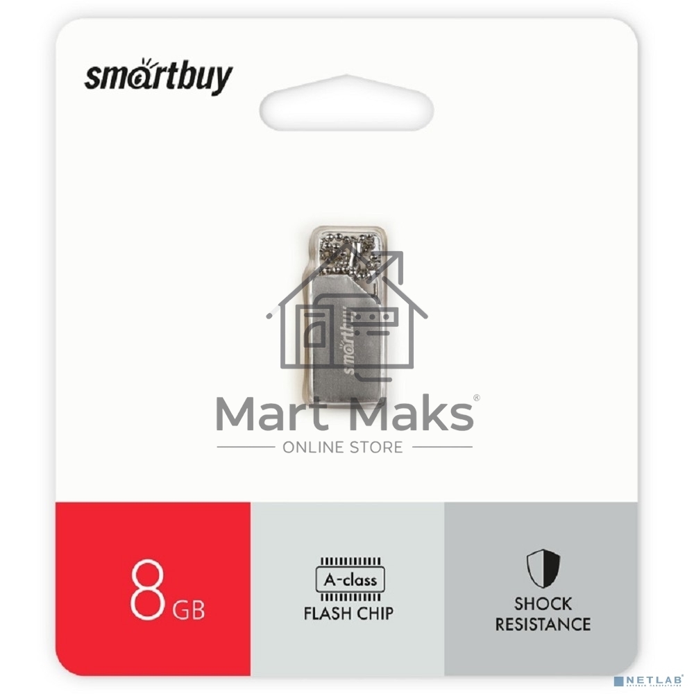 Флешка USB SmartBuy MU30 Metal (SB008GbMU30), 8Gb, USB 2.0, R/W 20/10, серебристый