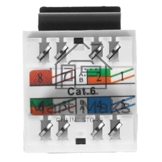 Модуль Keystone RJ45, Cat.6, UTP, 180 градусов, черный