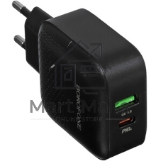 Сетевое зарядное устройство BOROFONE BA46A Premium, один порт USB, один порт Type-C, PD, 18W, 5V, 3.0A, черный