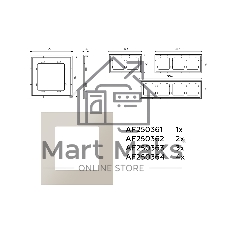 Рамка ALFA Qubi (Серо-бежевый матовый) 4-ая AF250364