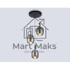 Подвесной светильник Ambrella light LH11153/3 BK/WH/SM черный/белый/дымчатый E27*3 max 60W D425*1500