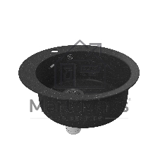 Мойка для кухни BAU Dream Black stone D 50, выпуск с сифоном в комплекте, черный камень