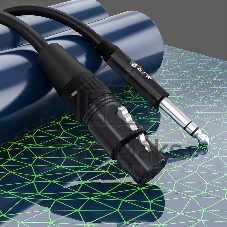Кабель GCR Кабель 7.0m микрофонный stereo jack 6,35mm/XLR, M/F, черный, AL case черный, GCR-53440