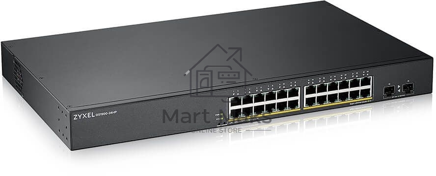 Коммутатор Smart L2 PoE+ Zyxel GS1900-24HPv2, rack 19
