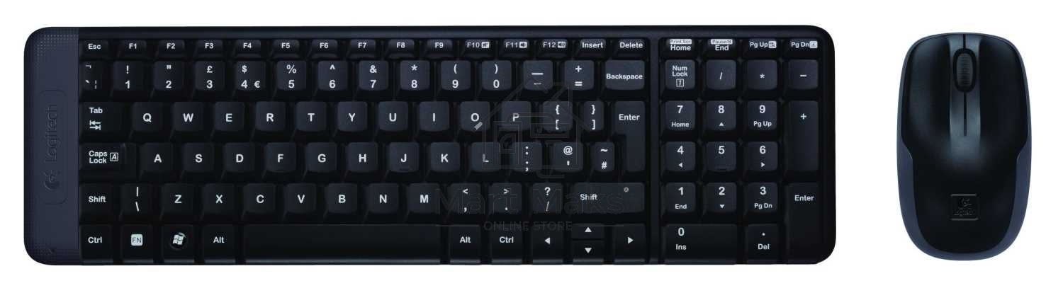 Клавиатура + мышь Logitech MK220 клав:черный мышь:черный USB беспроводная