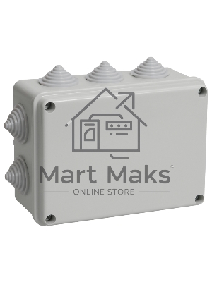 Коробка КМ41241 распаячная Iek UKO10-150-110-070-K41-44 для о/п 150х110х70 мм IP44 (RAL7035, 10 гермовводов)