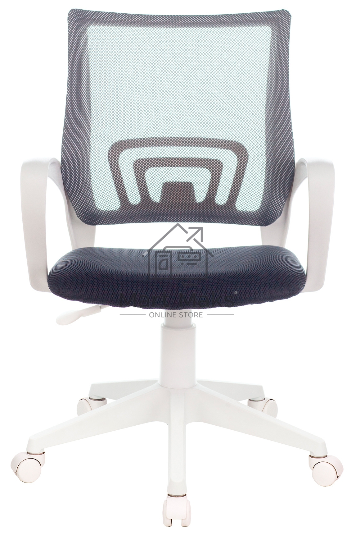 Кресло компьютерное Бюрократ CH-W695NLT TW-04 TW-12 темно-серый, сетка/ткань, крестовина пластик, пластик белый