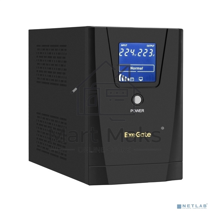 Источник бесперебойного питания ExeGate SpecialPro Smart LLB-1200.LCD.AVR.2SH.3C13.USB <1200VA/750W, LCD, AVR, 2*Schuko+3*C13, USB, съемн.кабель, металлический корпус, Black>