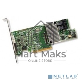 Контроллер LSI MegaRAID SAS9361-8I (PCI-E 3.0 x8, LP) SGL SAS 12G, RAID 0,1,10,5,6, 8port (2*intSFF8643),2GB onboard, Каб.отдельно