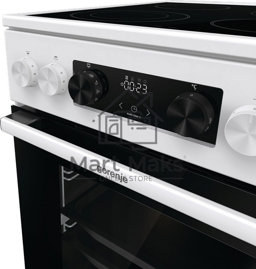 Плита электрическая Gorenje GECS5C70WA белый, конфорок 4 электрических, духовка 70 л, 50 см x 85 см x 59.4 см