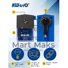 Точилка для карандашей механическая Kw-Trio 305Ablu 1 отверстие 8мм пластик синий