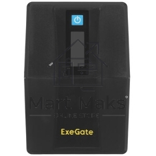 Источник бесперебойного питания ExeGate Smart LB-800.LCD.AVR.2SH.USB (800VA/480W, LCD, AVR, 2*Schuko, USB, батарея 12V 9Ah, Black)