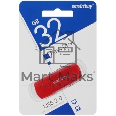 Флешка USB Smartbuy Scout Red (SB032Gb2SCR), 32Gb, USB 2.0, R/W 15/8, красный