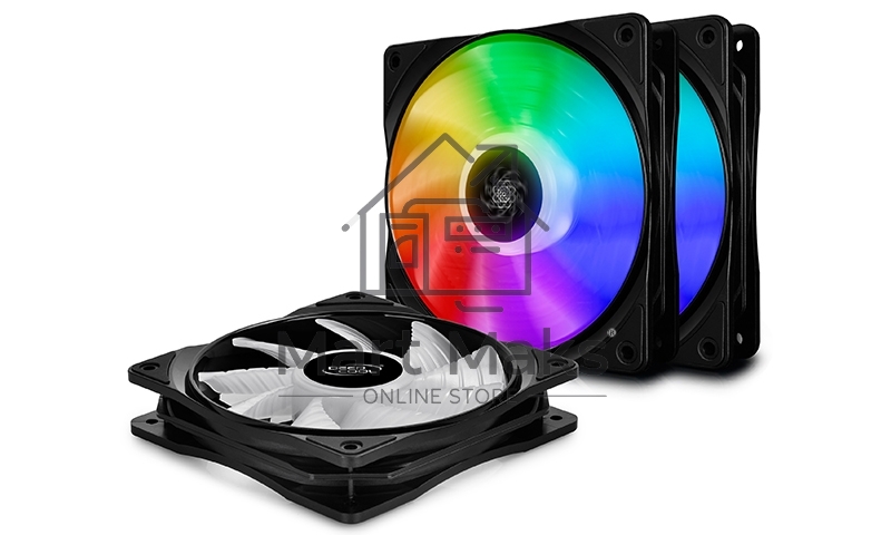 Комплект вентиляторов для корпуса DEEPCOOL CF120-3 IN 1 черный, 120 мм, 1500 об/мин, 27 дБ, 4 pin