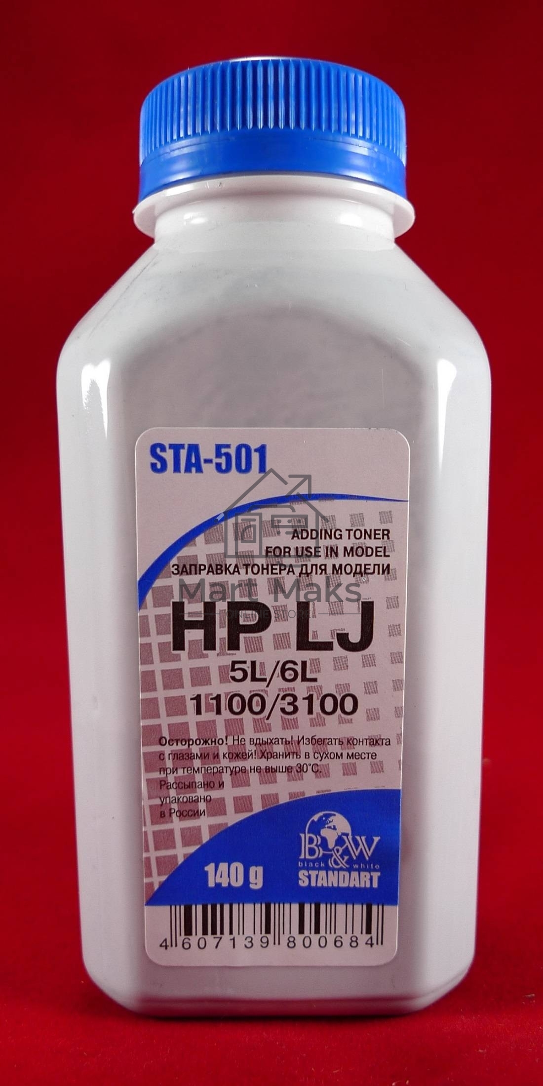 Тонер HP LJ 1100/1150/3100/5L/6L (фл,140г) B&W Standart фас России