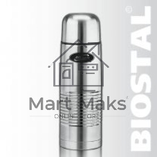 Термос BIOSTAL NB-750B 0.75 л, узкое горло, нерж.,с крышкой-чашкой ,чехол, пробка с кнопкой.