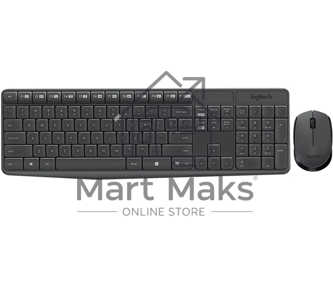 Клавиатура + мышь Logitech MK235 клав:черный мышь:черный USB беспроводная