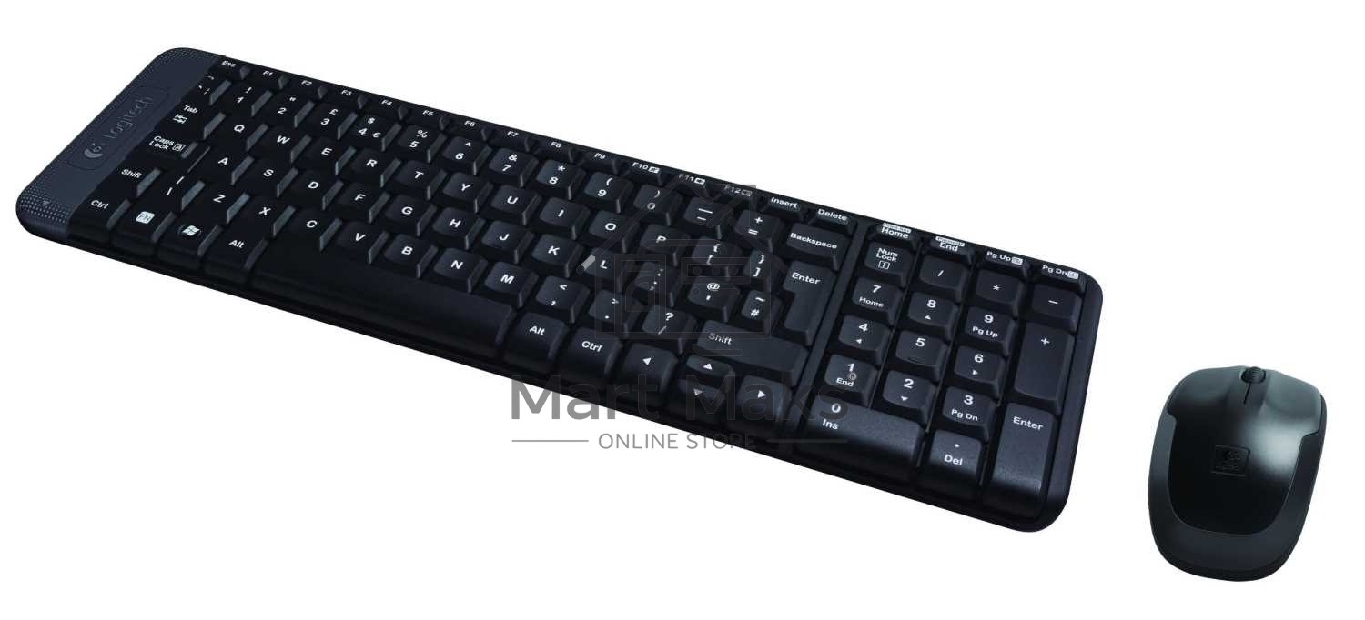 Клавиатура + мышь Logitech MK220 клав:черный мышь:черный USB беспроводная